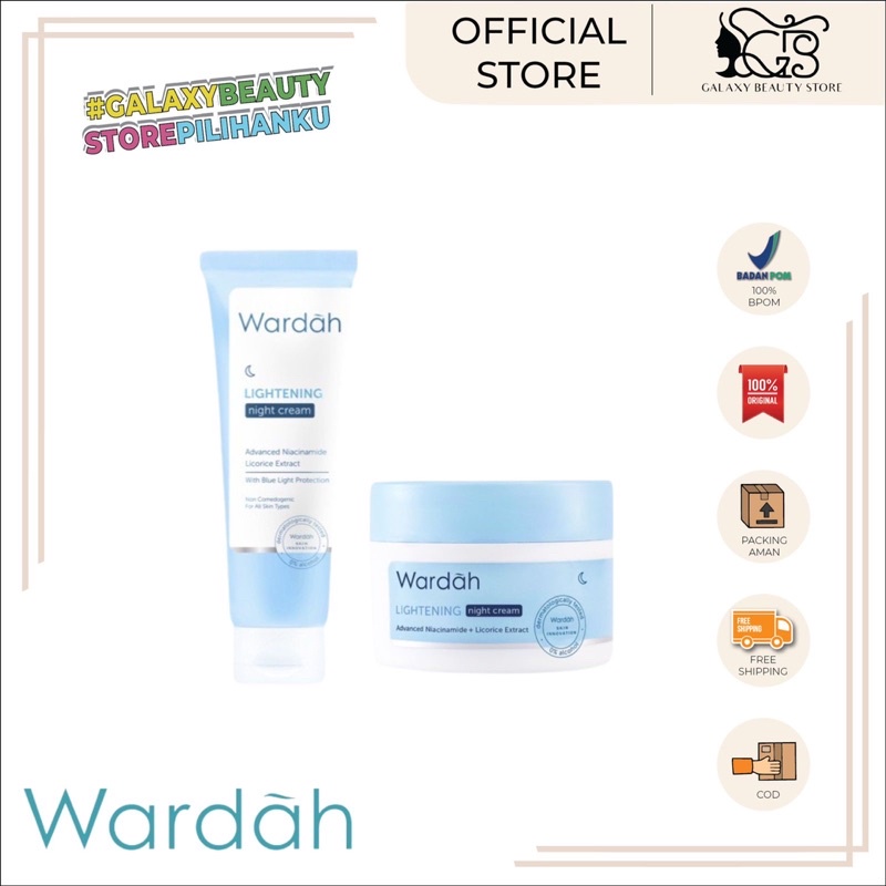WARDAH LIGHTENING NIGHT CREAM ADVANCED NIACINAMIDE / KRIM MALAM WARDAH