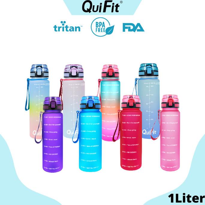 QUIFIT - [1LMT] Botol Minum Tritan Motivasi 1L 100% BPA FREE