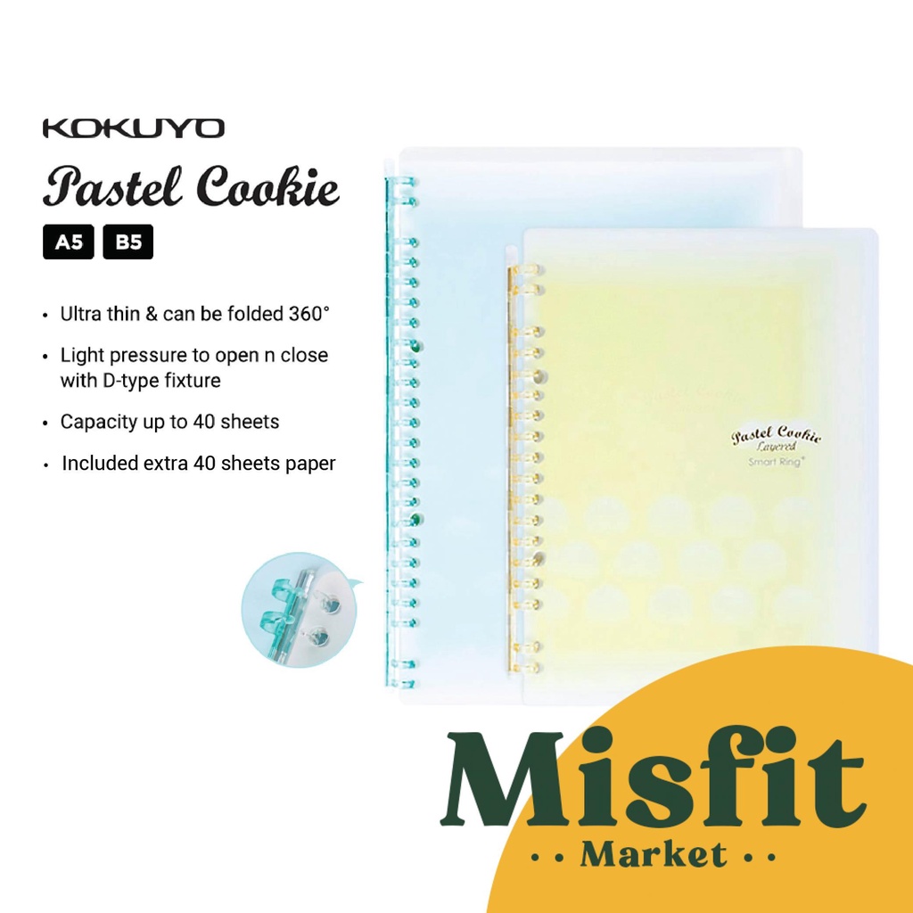 

KOKUYO Campus Pastel Cookie SMART RING Loose Leaf Notebook Binder A5 B5