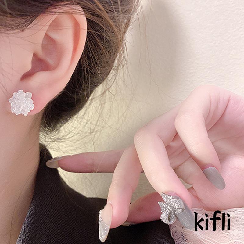 【kifli】Anting Stud Desain Mawar Bahan 925 Sterling Silver