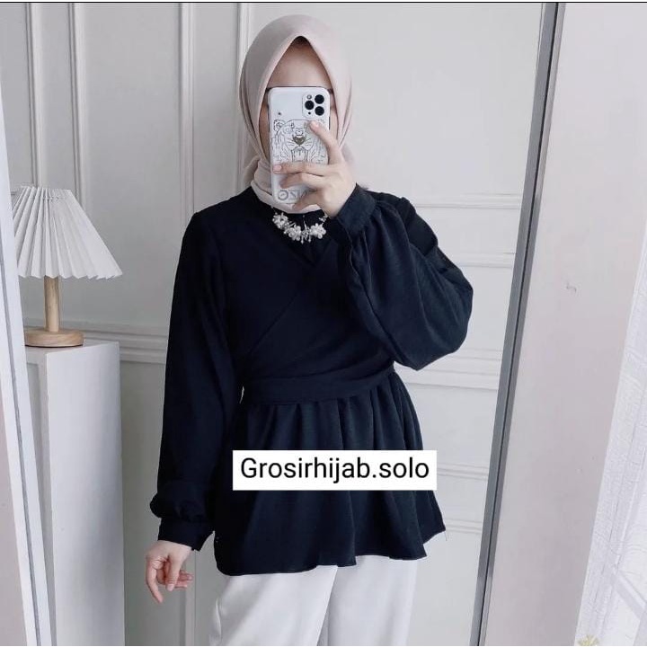 (DBY) BLOUSE ADEEVA TALI KEMEJA TALI CRINCLE AIRFLOW ATASAN WANITA