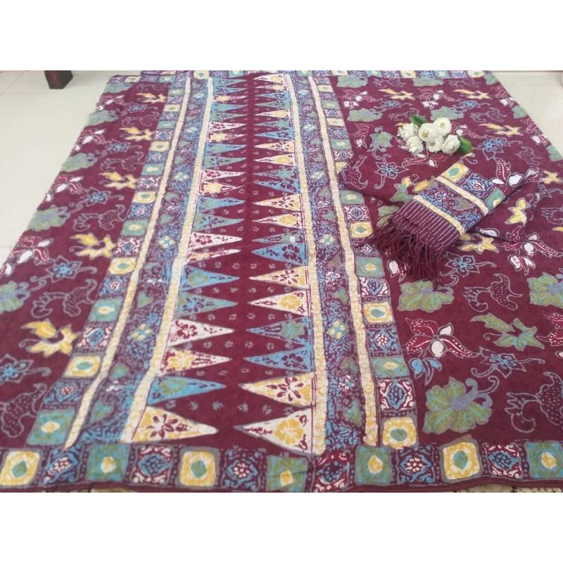 kain batik khas Trusmi Cirebon bahan dobi sarimbit cap dapat 3 kain