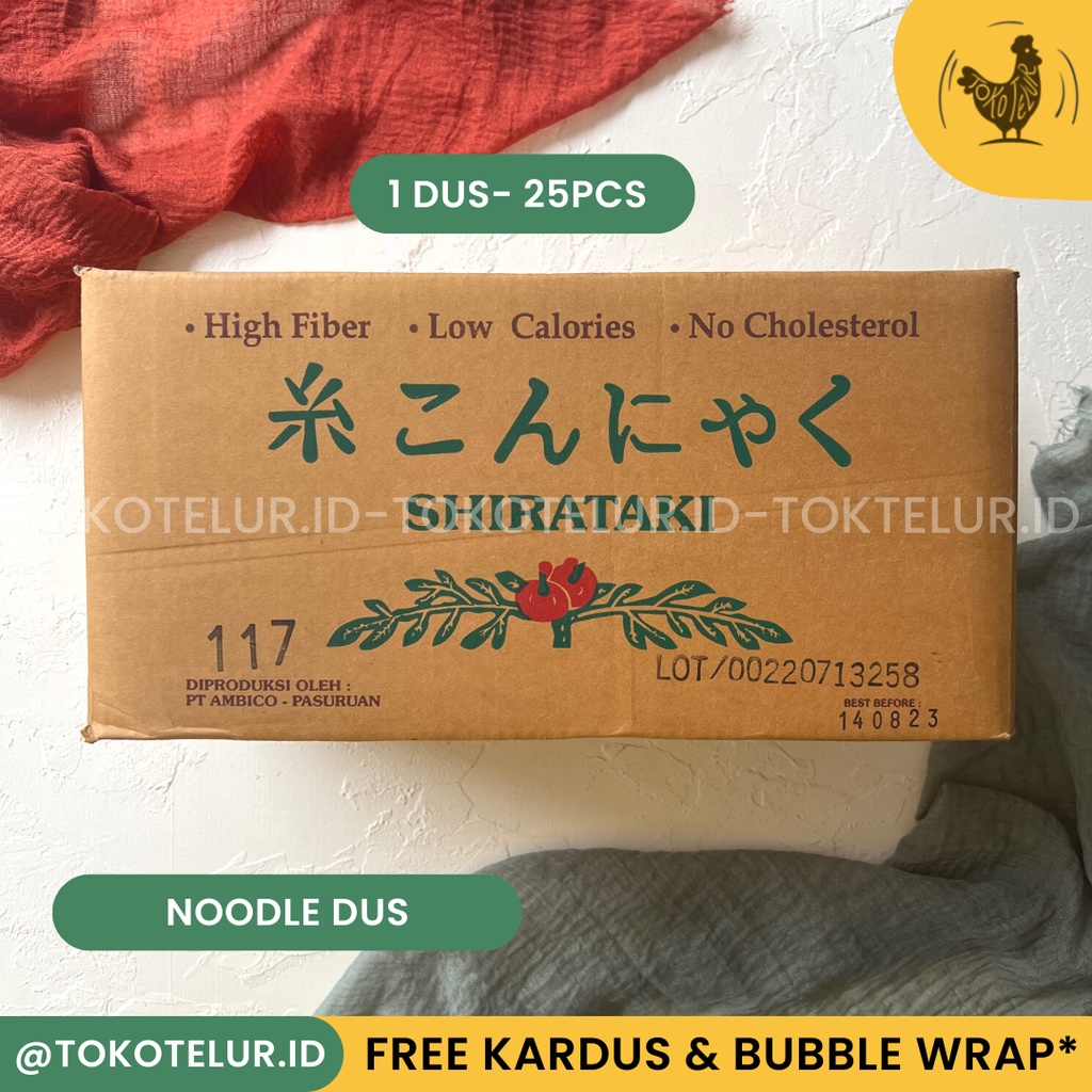 Wet Shirataki Noodle (Mie Shirataki Basah) Per-Dus/Carton