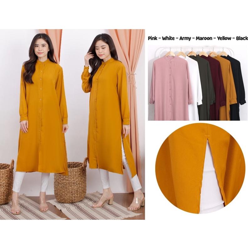 *Diskon* kemeja long tunik polos | long tunik polos terkini | long tunik termurah | real picture 100