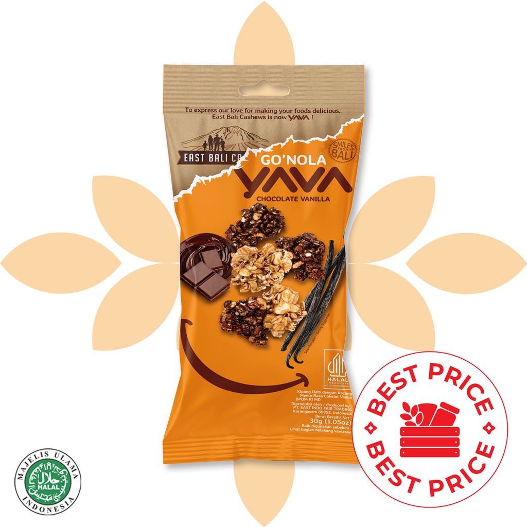 YAVA - GO'NOLA - CHOCOLATE VANILLA - 30 GR - EAST BALI CASHEWS