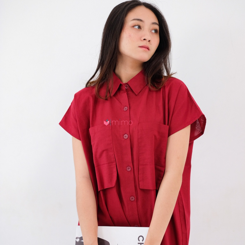 Fuschia Cotton Dress ( Normal &amp; Big Size )