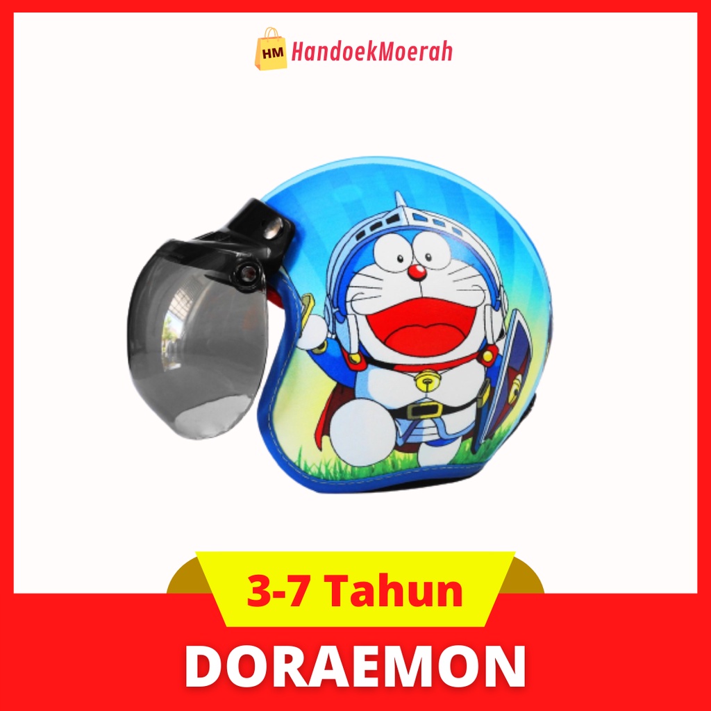 Helm Anak BOGO DORAEMON Murah / Helmet Non SNI / Helm Karakter Kartun Lucu / Helm Anak Cowok Laki Laki 3 4 5 6 7 Tahun