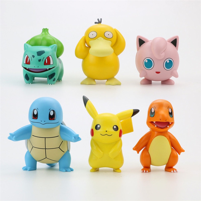 6pcs Boneka Pajangan Action Figure Model Pokemon Pikachu Kawaii