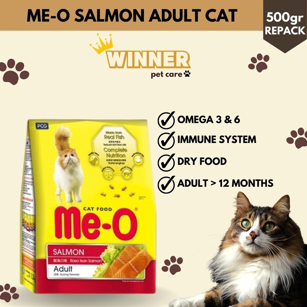Meo Salmon Adult Cat Food Repack 500gr