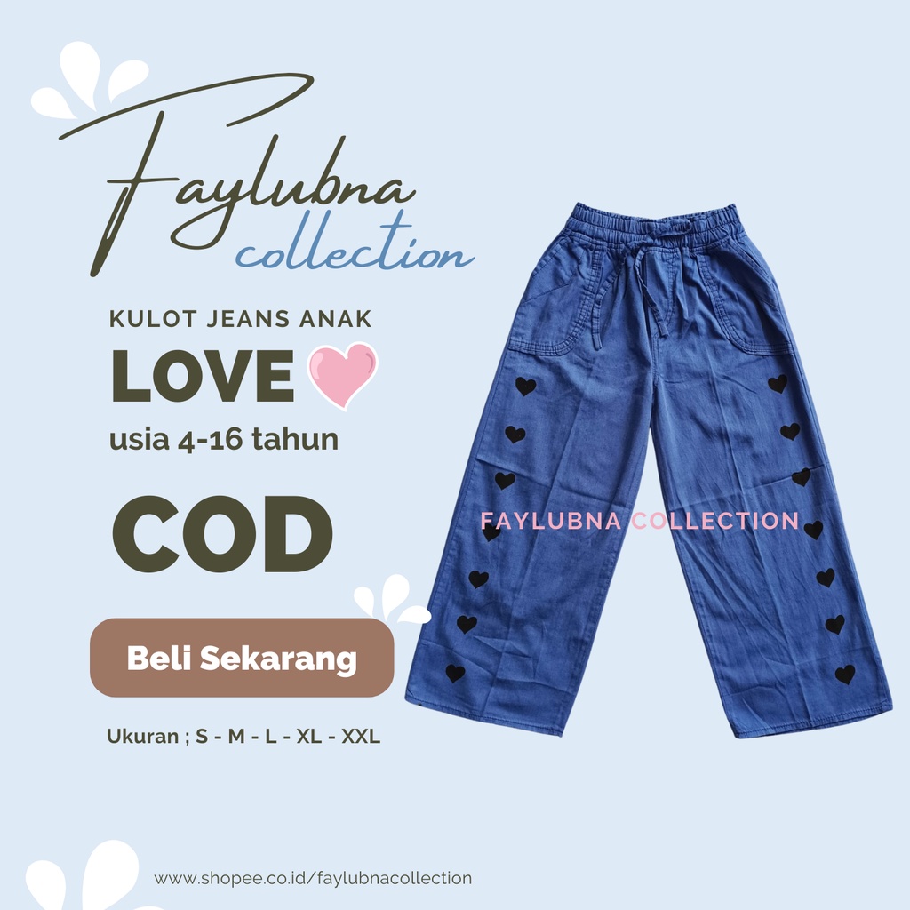 KULOT JEANS ANAK PEREMPUAN 4-16 TAHUN