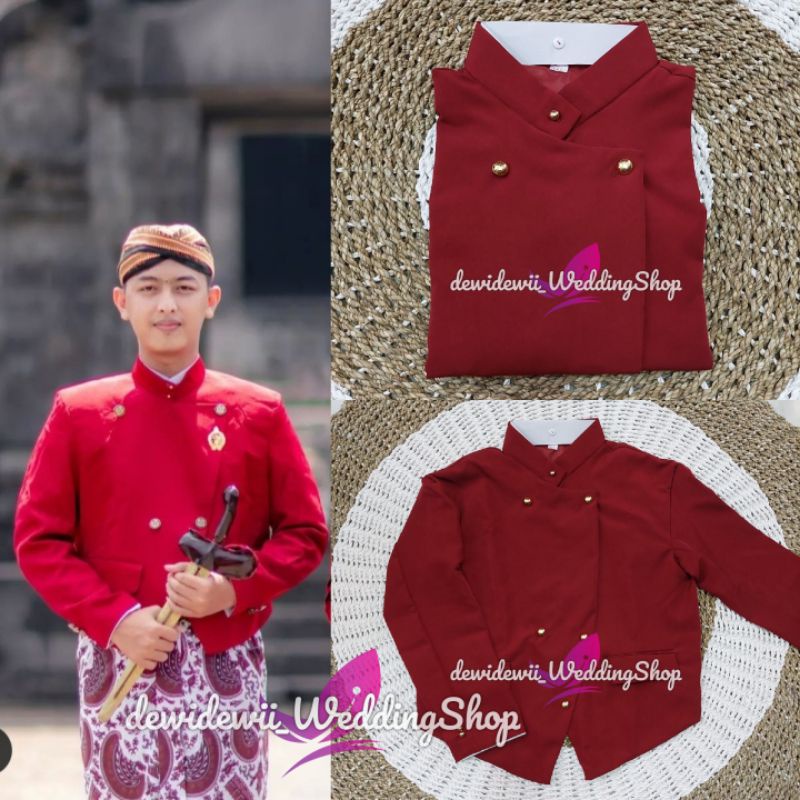 Beskap Solo / Beskap Hewes - Warna Maroon