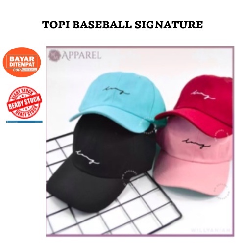 Topi bordir Signature Tipe Baseball Ring Besi Unisex Kualitas Premium