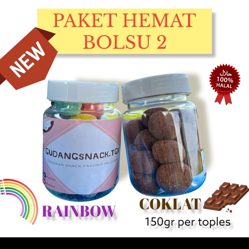 PAKET BUNDLING BOLA SUSU PELANGI DAN COKLAT 150gr