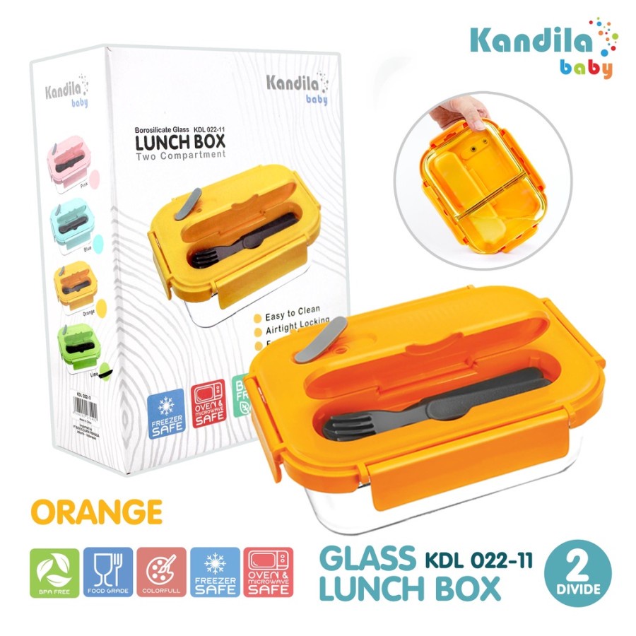 KANDILA GLASS LUNCH BOX 2 DIVIDE KDL022-11