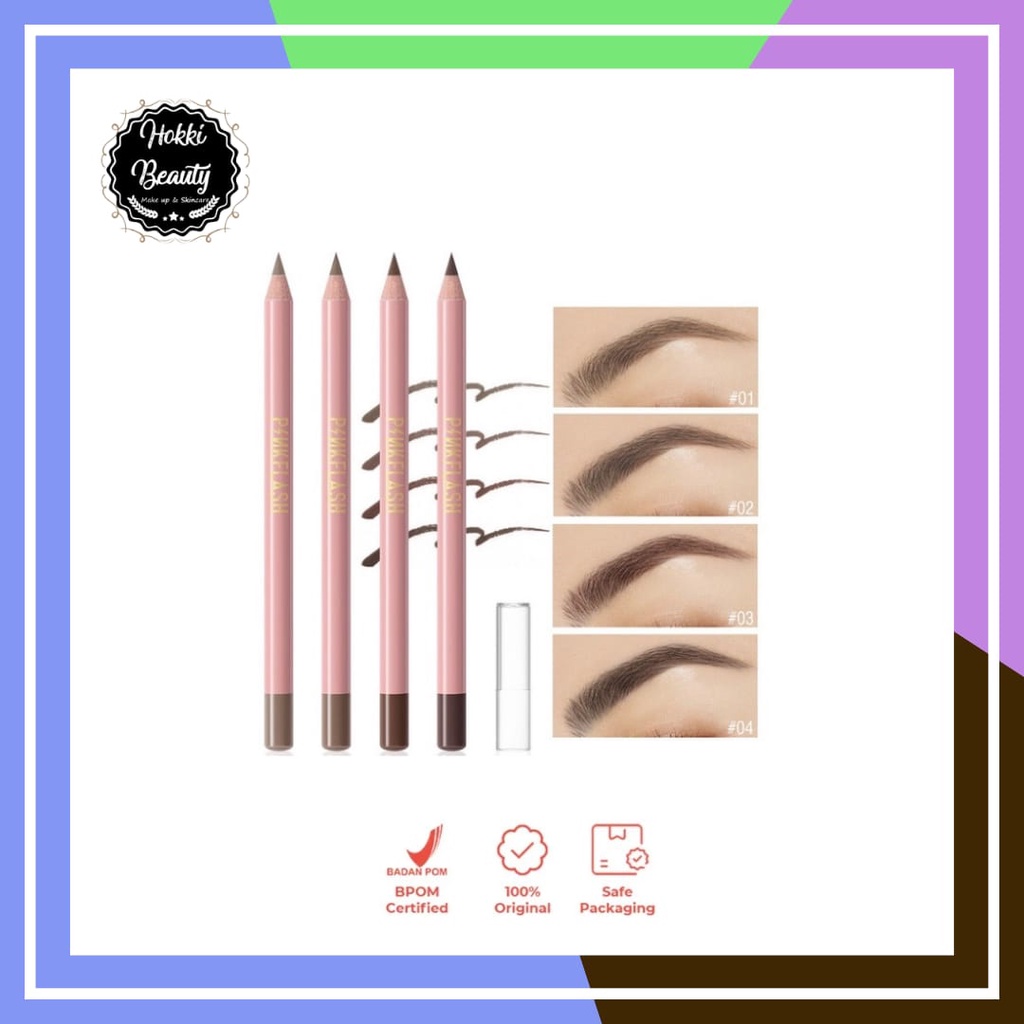 PINKFLASH (E02) Ohmyemoji Klasik Tahan Air Tahan Lama Pensil Alis Lembut Tahan Lama Pigmen Luar Biasa 4 Colors