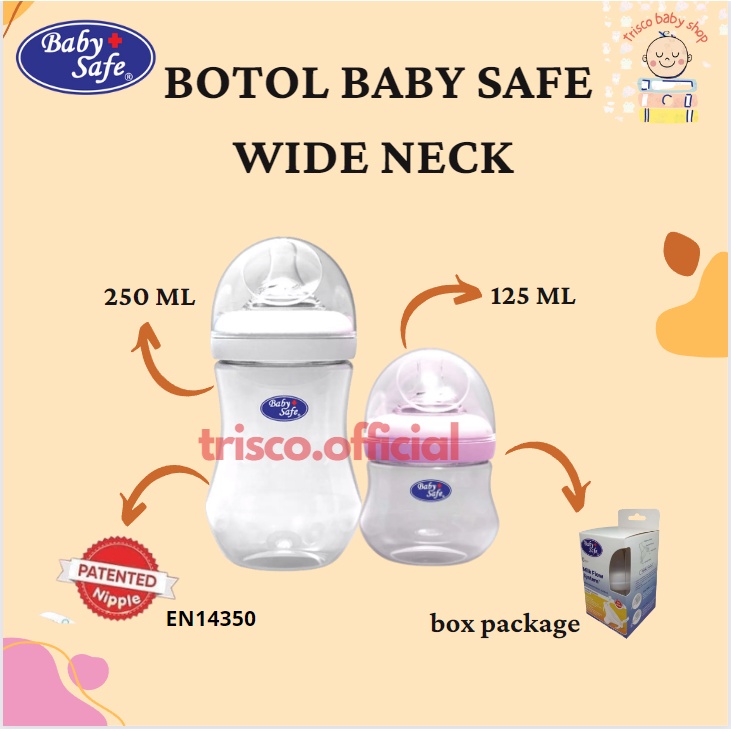 Baby Safe Botol Wide Neck 125 ml 250 ml Leher lebar Original