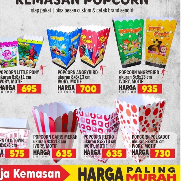 

POPCORN, DUS POPCORN, KEMASAN POPCORN, TEMPAT POPCORN, KOTAK POPCORN