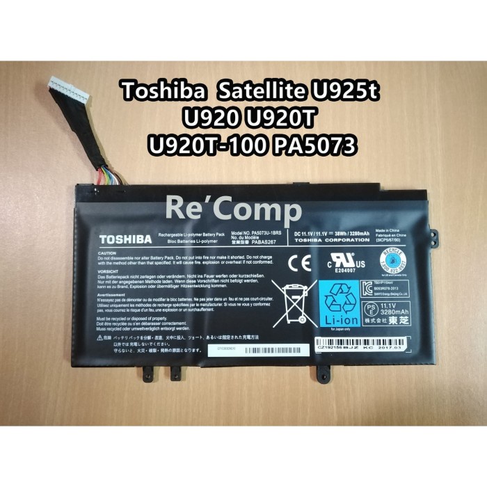 Baterai Toshiba Satellite U925t U920 U920T U920T-100 PA5073U-1BRS Ori