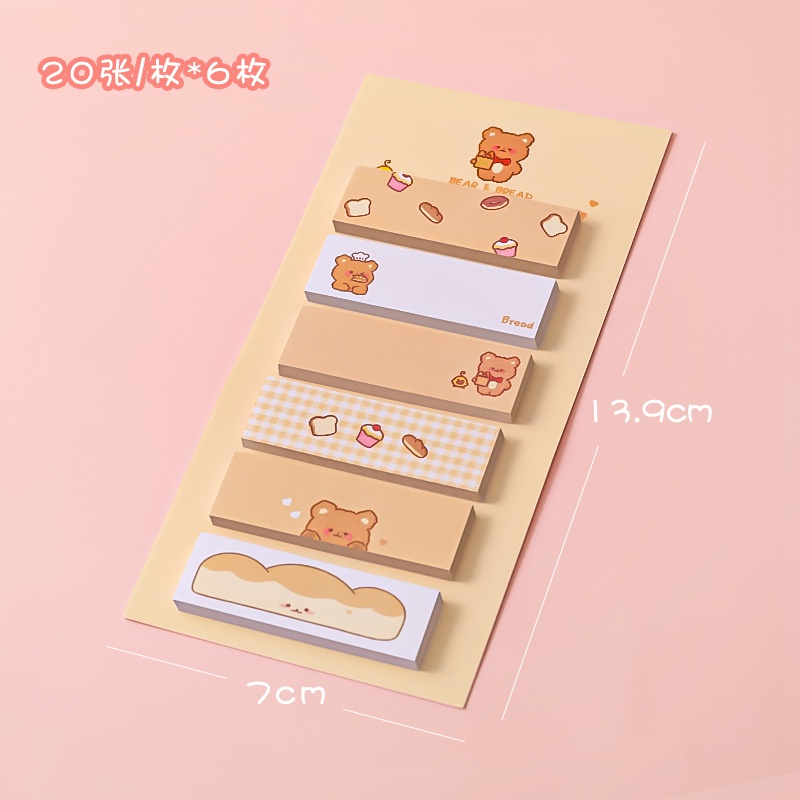 (6 BARIS) KERTAS NOTES STICKY NOTES KARAKTER KARTUN AESTHETIC