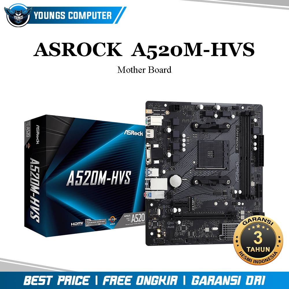 ASROCK  A520M-HVS | Mother Board AMD AM4 DDR4 MATX