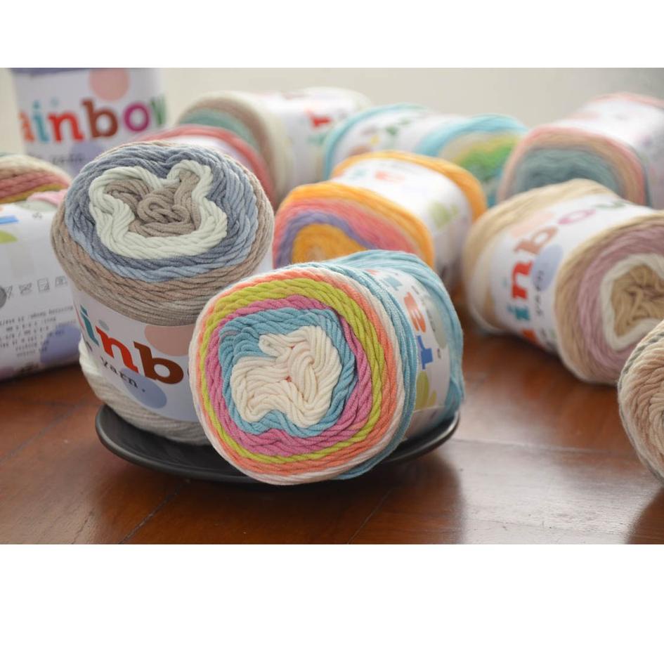 Grosir Update Benang Rajut Wol Halus Rainbow Cake Yarn Gradasi Katun Milk Cotton 5 ply Katalog A