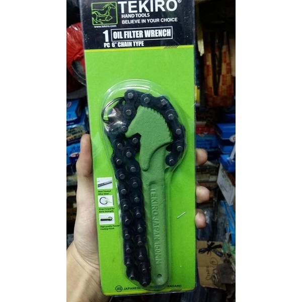 Kunci Pembuka Filter Oli / Alat Pelepas Filter Oli - Rantai 6" TEKIRO