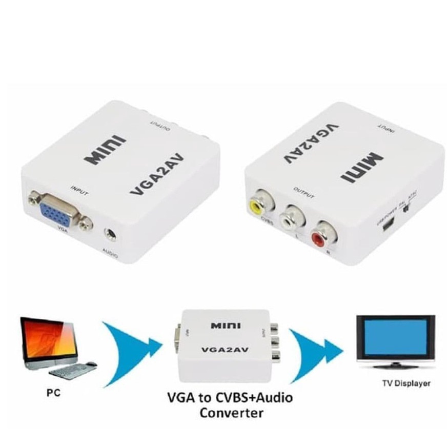 VGA to AV RCA converter PC to TV Konverter Tabung