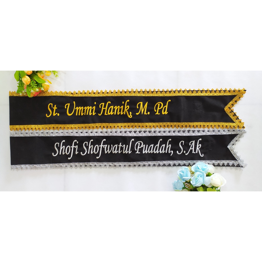 (LANGSUNG JADI) Selempang Wisuda Bludru Renda Murah / Selempang Wisuda Renda