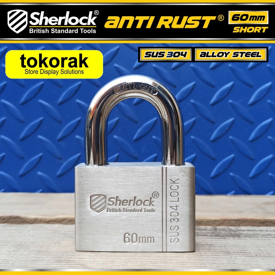 GEMBOK STAINLESS 304 ANTI RUST 60MM PDK SHERLOCK - GEMBOK ANTI KARAT