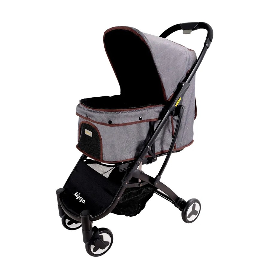 PET STROLLER IBIYAYA FS1670-G GRAY JEANS SPEEDY FOLD PET BUGGY