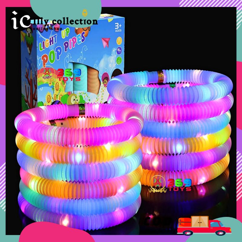 Pop Light LED Tube Mainan Anak Tarik Ulur Menyala