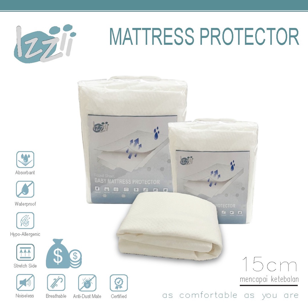 Waterproof Baby Mattress Protector Izzii Fitted for Ggumbi Lucky Star size 135x88cm