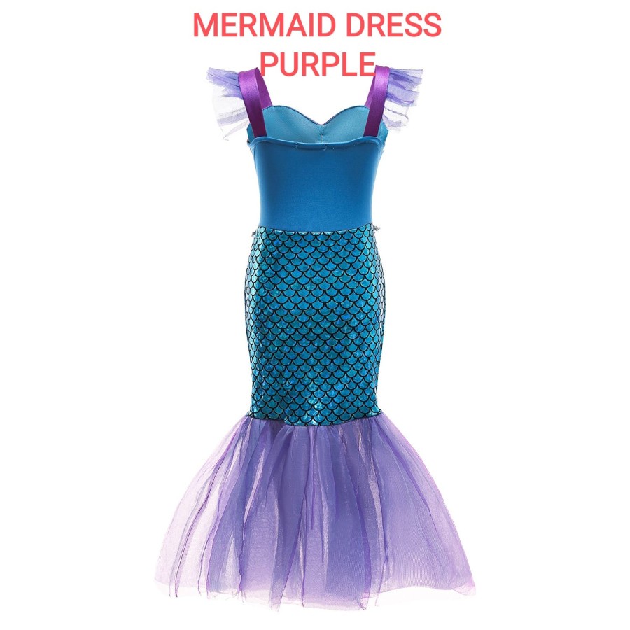 NEW MERMAID DRESS / DRESS PRINCESS ARIEL MERMAID IMPORT / KOSTUM PRINCESS DUYUNG IMPORT ULANG TAHUN