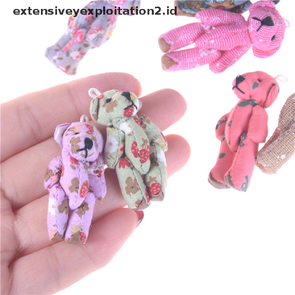 5pcs Mainan Boneka Stuffed Plush Beruang Mini Kawaii Untuk Anak