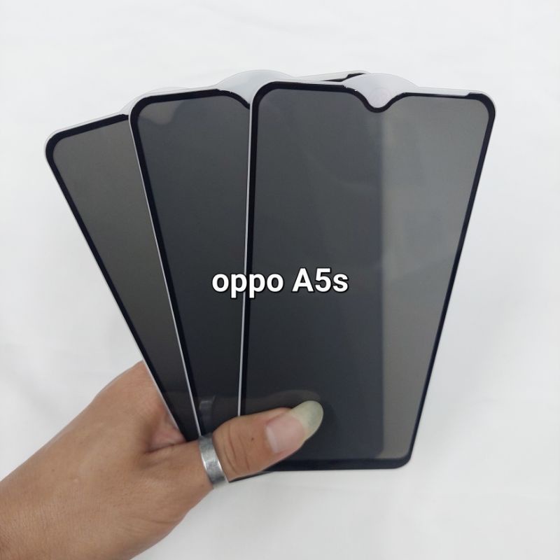 tempered glass  Anti spy oppo a5s