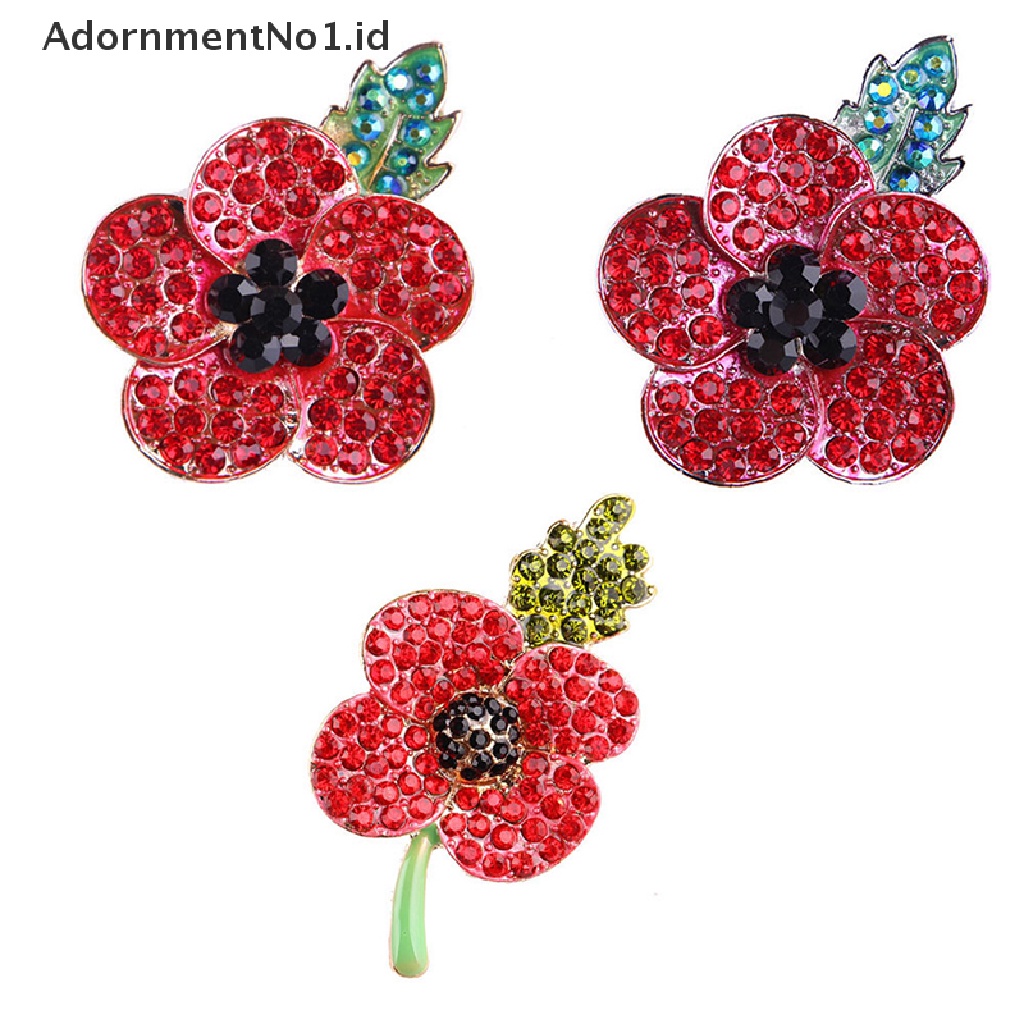 1pc Bros Pin Enamel Desain Poppies 1 ^ AdornmentNo1 ^ Untuk Dekorasi Natal