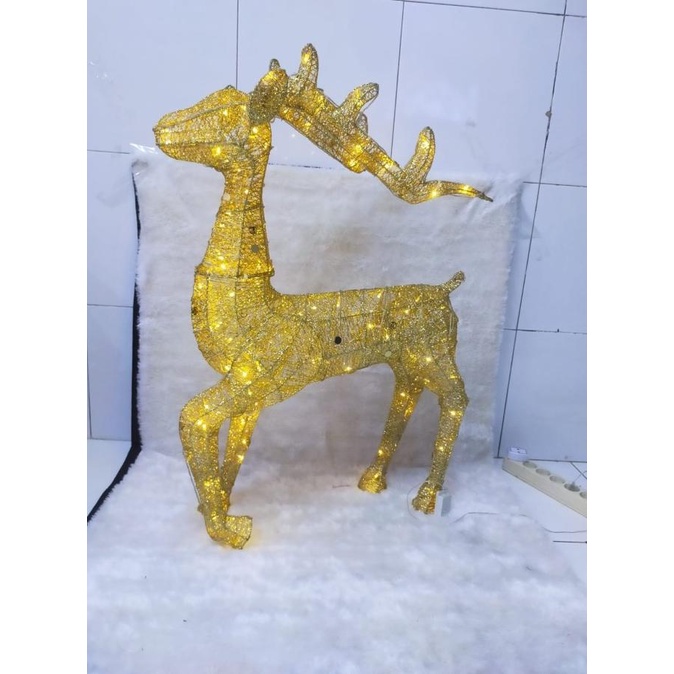 Rusa Lampu Natal / Dekorasi Rusa Besar Lampu 80 Cm