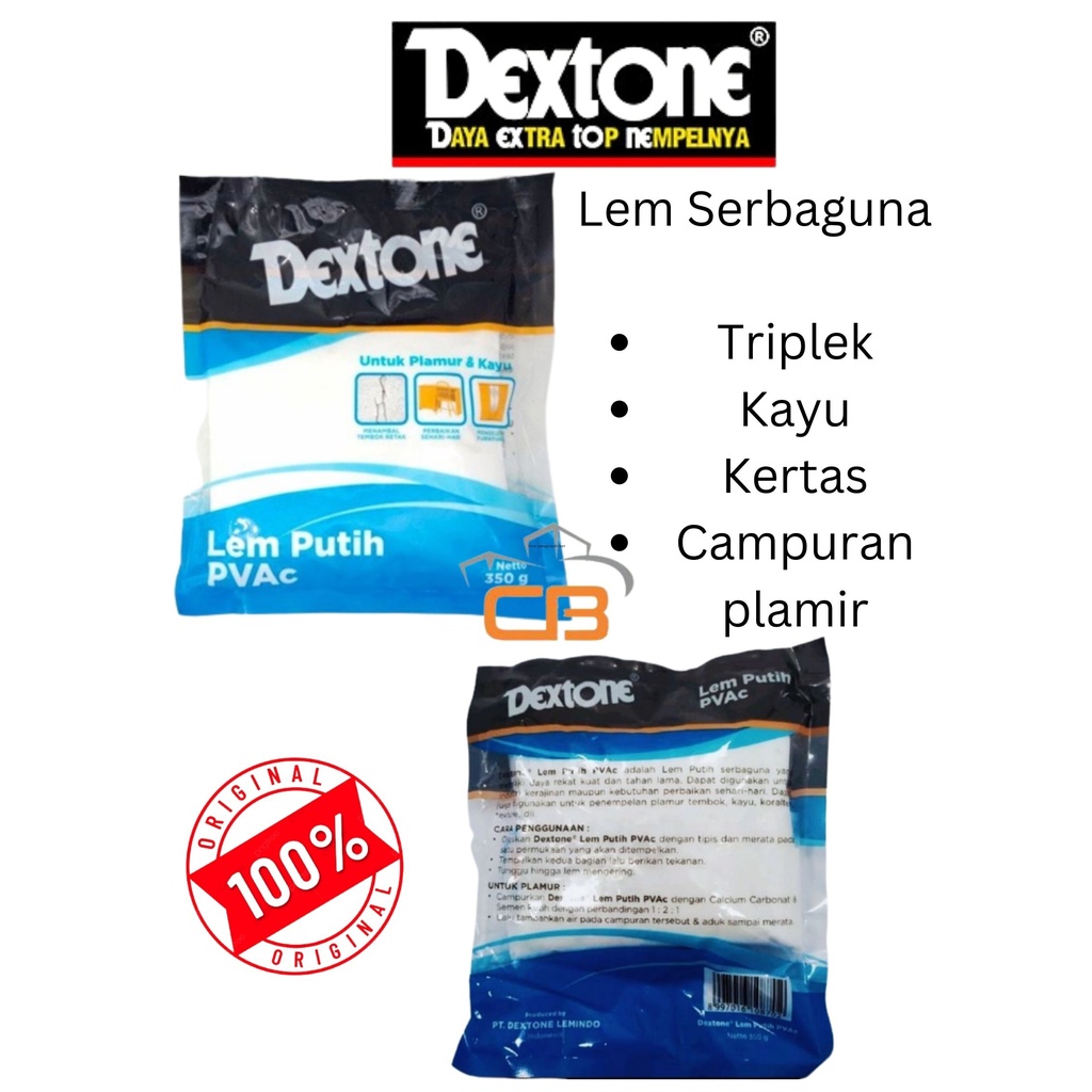 LEM PUTIH PVAC DEXTONE / LEM KERTAS / LEM KAYU 350 GRAM