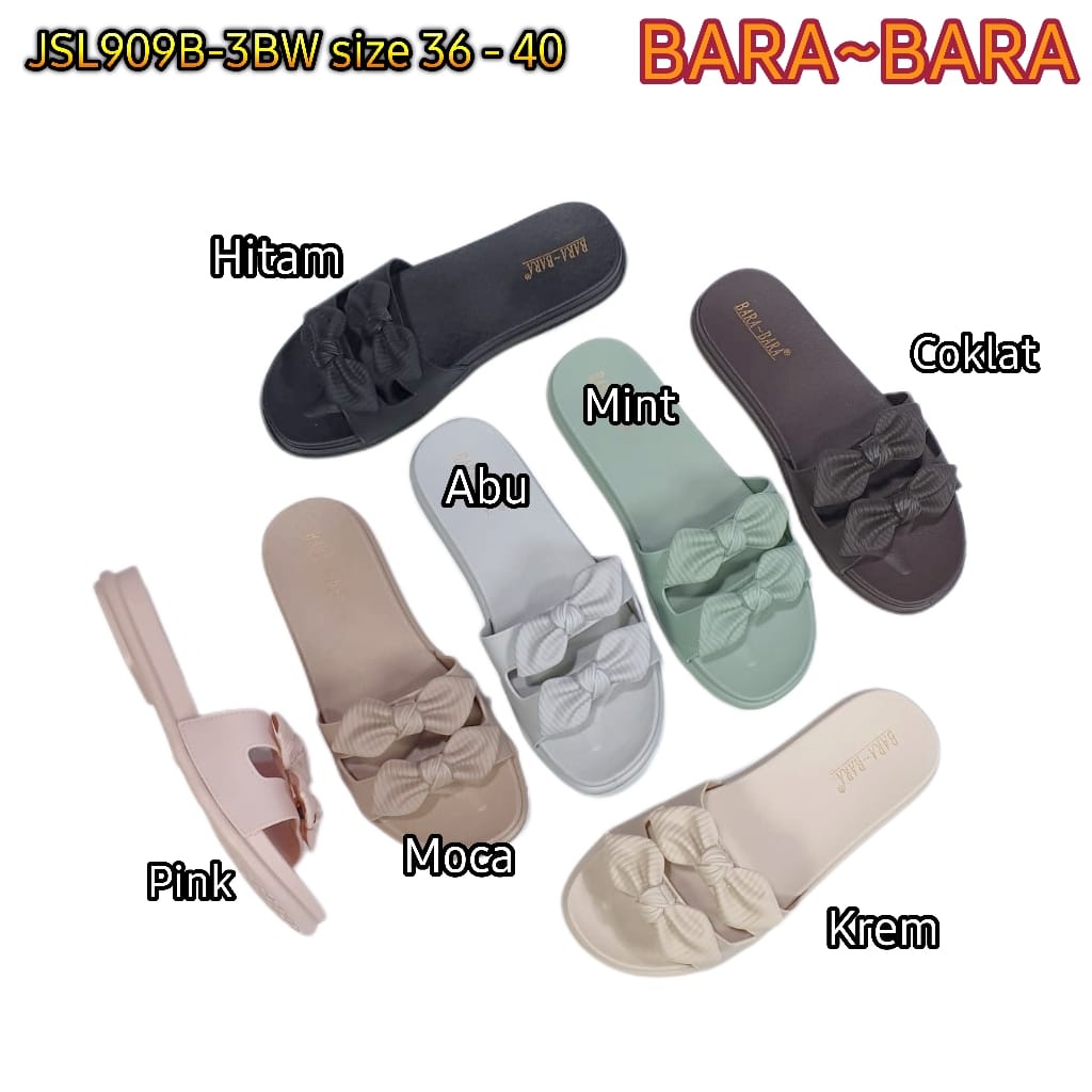 sandal jelly karet bara bara import sendal wanita murah pita barabara cewek JSL909B-3BW