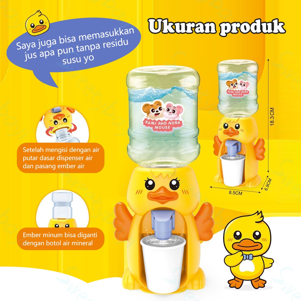 Sweetybayi Mainan anak dispenser Mini water dispenser bebek Mainan Mesin Air Minum