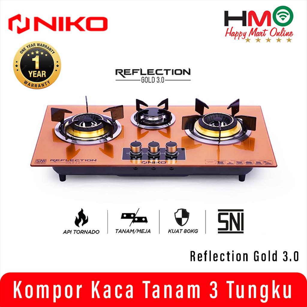 Jual Niko Kompor Kaca Tanam Gold Tungku Niko Reflection Gold Api