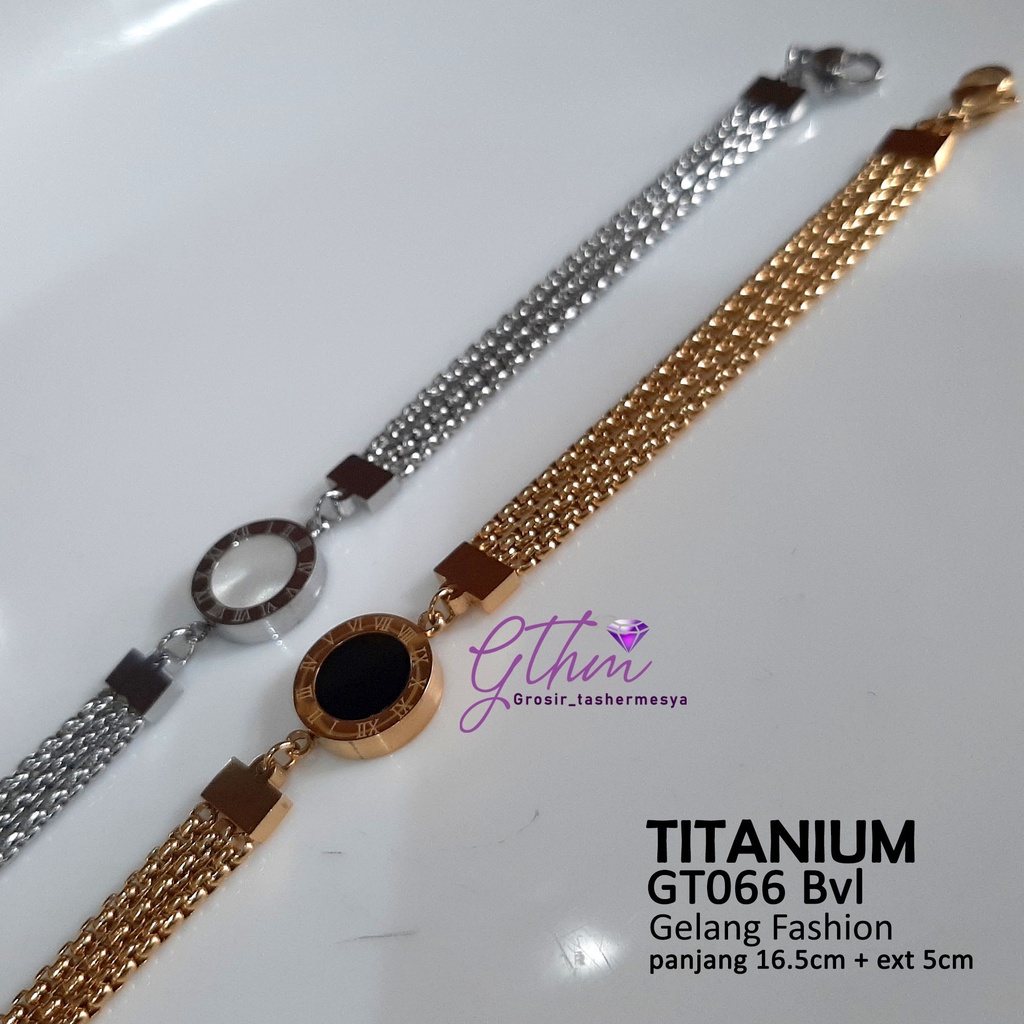 Gelang Titanium Wanita BVL Pearl Perhiasan Fashion Import Premium GT066