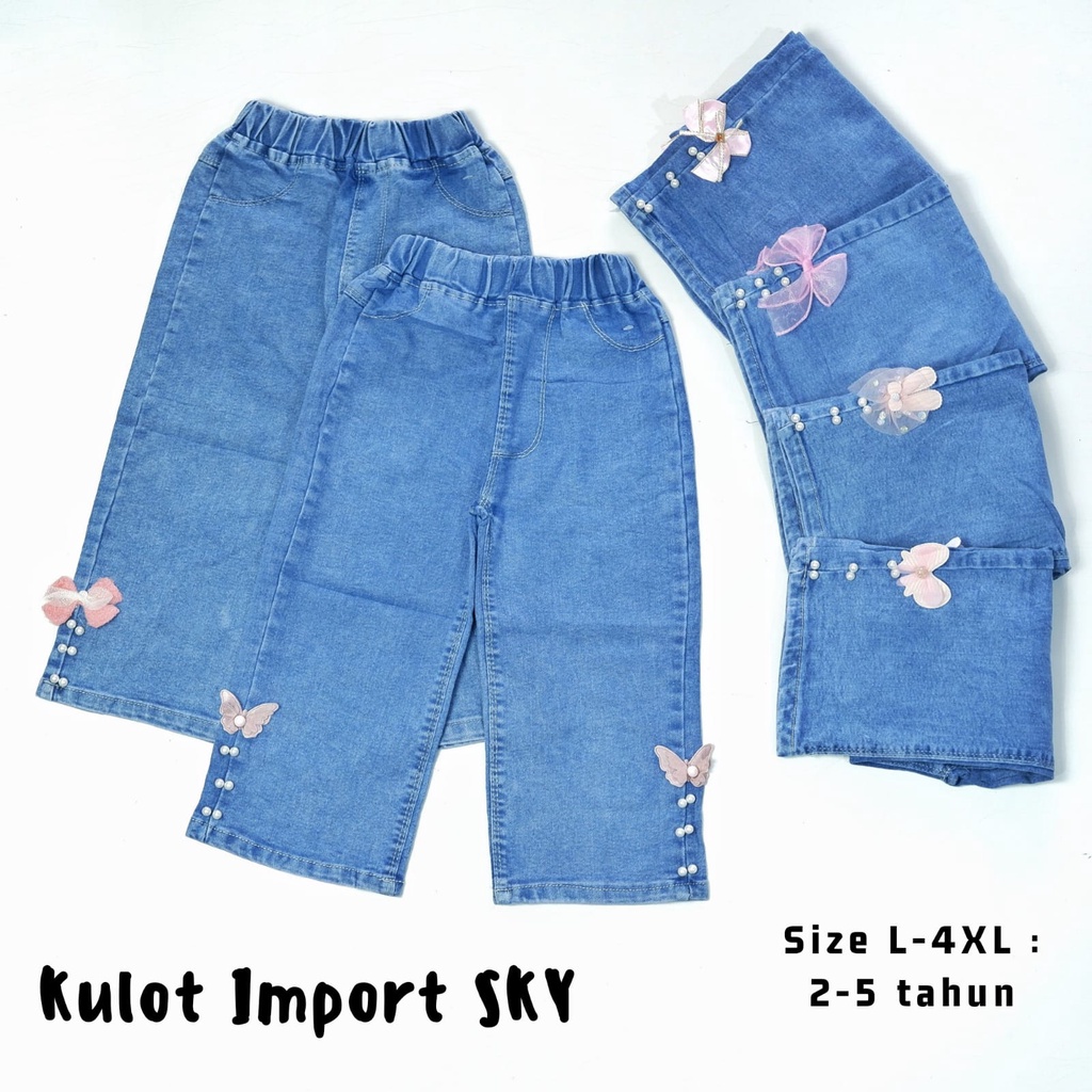 Kulot Jeans Import Anak Cewek Mutiara Non Rawis 2-10 Tahun