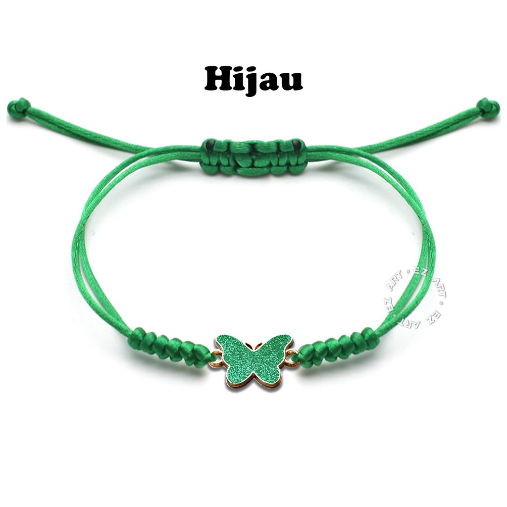 GELANG KONEKTOR KUPU-KUPU BUTTERFLY TALI SATIN SERUT LEMBUT WARNA WARNI ADJUSTABLE UNTUK WANITA