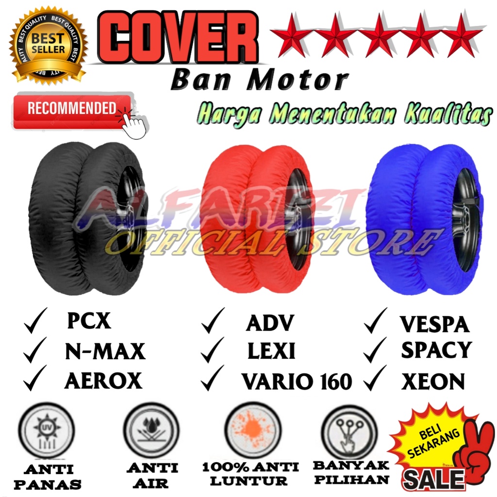 Cover Ban Motor Sarung Ban Motor PCX,AEROX,N-MAX,ADV,LEXI,SPACY. Tutup Ban Motor. Pelapis Ban Motor.