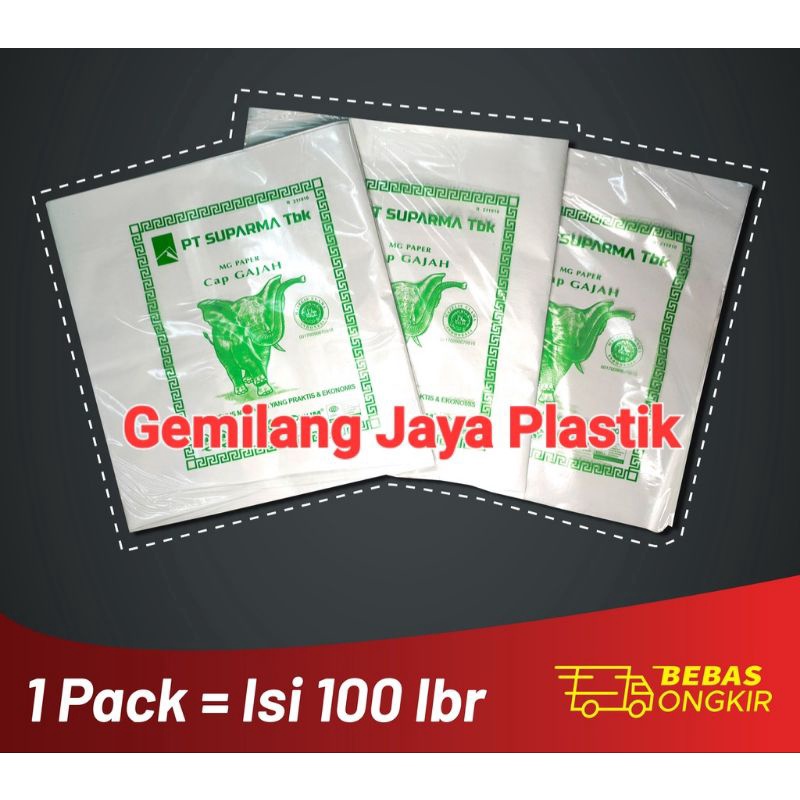 Isi100pcs Kertas Nasi Kfc Cap Gajah Pembungkus Nasi Anti Lengket Minyak Ekonomis