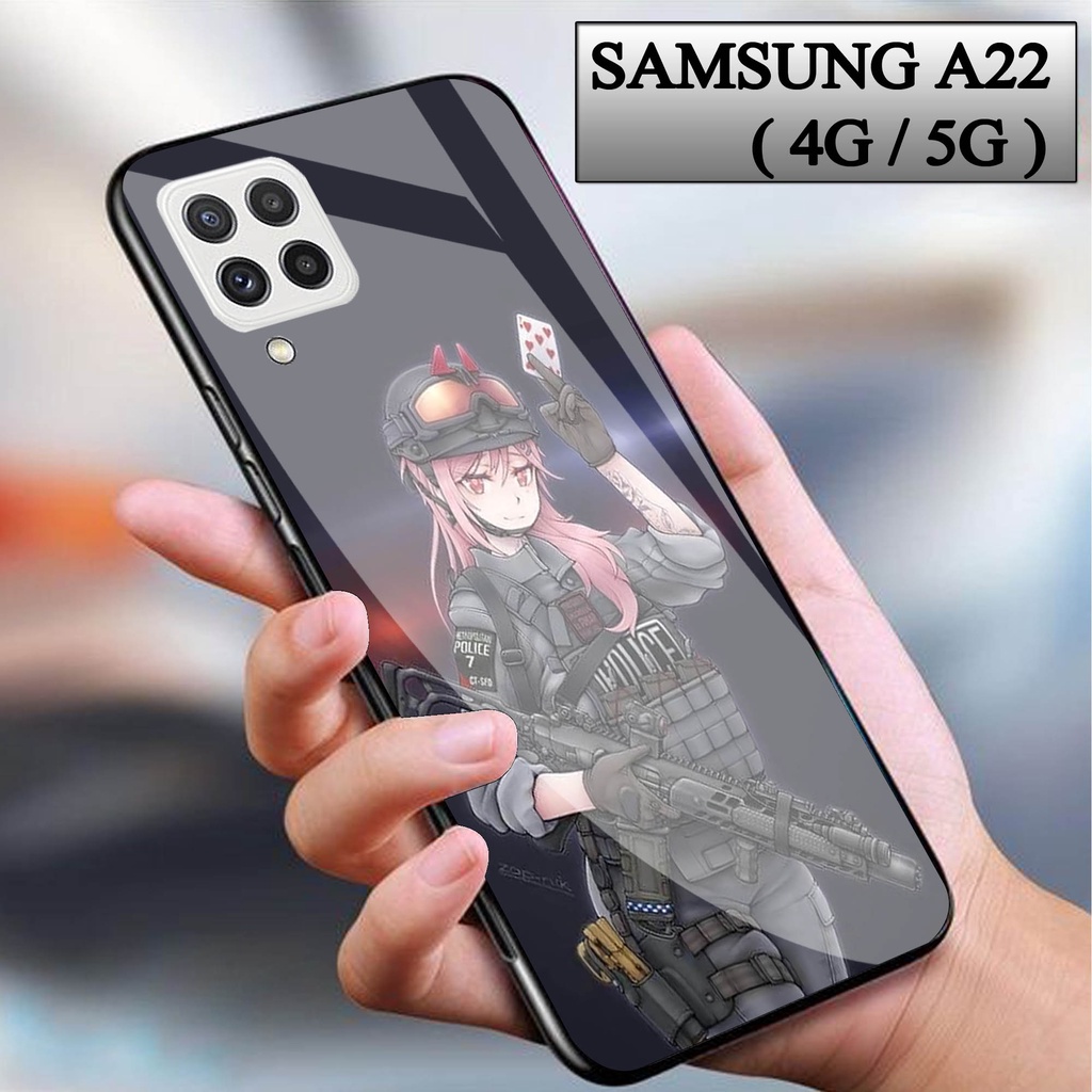 Softcase Glass Kaca Samsung A22 4G/5G - Case Hp Pelindung Handphone  Samsung A22 4G/5G [ A78].