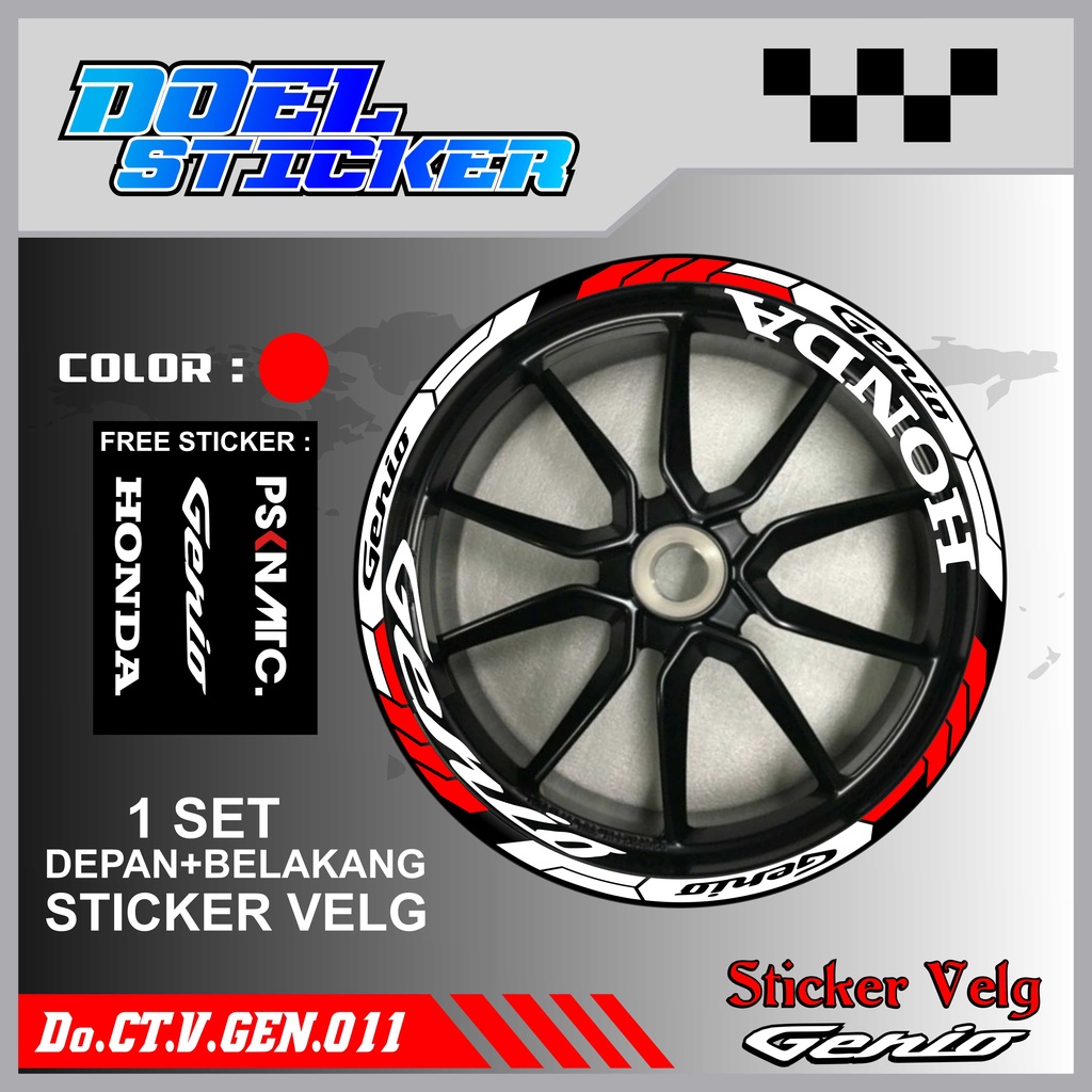 Stiker Cutting Velg Genio Racing Lis List Variasi Custom Set Depan Belakang Doel 011