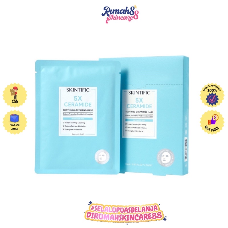 SKINTIFIC Masker Wajah 5X Ceramide Soothing and Repairing Sheet Mask