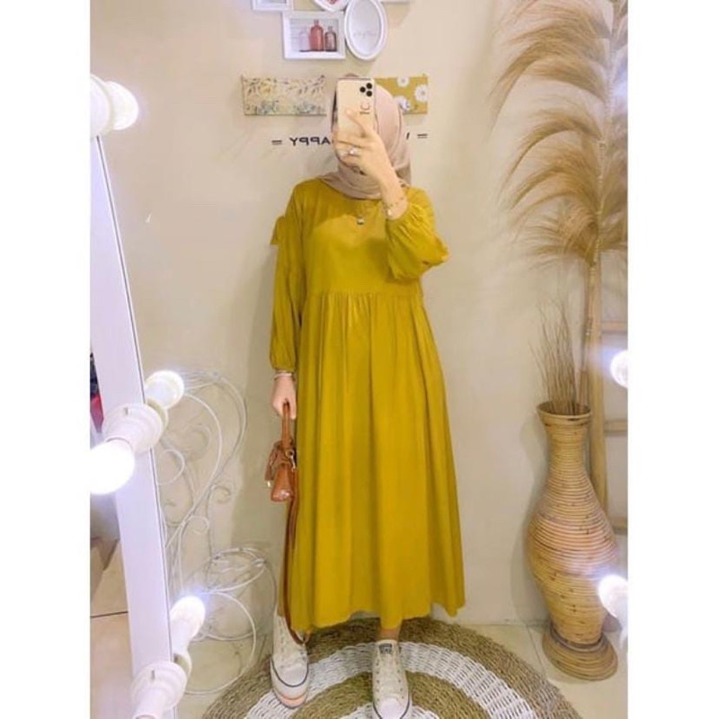 MIDI DRESS CRINGKLE / SISA DRESS / GAMIS WANITA TERBARU 2022